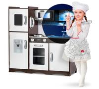 Cuisine en bois pour enfants - RICOKIDS - Rétro - À partir de 3 ans - Bois massif - Marron - Éléments interactifs
