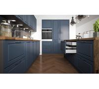 Cuisine En U PESCARA 260x160x180cm Gris Façades Acier Bleu Mat 67156128
