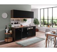 Cuisine Encastrée Simple Respekta KB195EYSMIC Noir Mat 195 cm
