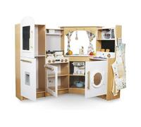 Cuisine Enfant Bois - Cuisinière Interactive, Eclairage LED, Cafetière et Accessoires