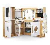 Cuisine Enfant Bois - Cuisinière Interactive, Éclairage LED, Cafetière et Accessoires G