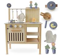 Mamabrum – Cuisine enfant bois MAM131 – Style boho, pour enfants +3 ans, accessoires inclus