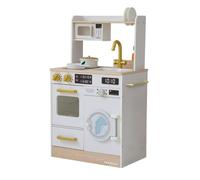 Teamson Kids Cuisine Bois Enfant Potager et Machine à Laver Blanche | Développement des compétences