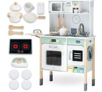 Cuisine enfant BoisMamabrum Interactive 85x 31x 97.5 cm- Hauteur réglable- Accessoires- Plaque sonore & Lumineuse