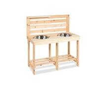 Pinolino Cuisine de Boue 'Paul'; Massif : Sapin, Non traité, 2 cuvettes de Lavage en Acier Inoxydable, Passage pour Un Tuyau d'arrosage, pour Les Enfants à partir de 3 Ans