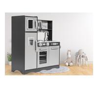 Mamabrum Grande cuisine jouet en bois LED 92x30x82,5 cm - frigo, micro-ondes, 8 pièces, 3 ans+