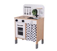 Teamson Kids Cuisine Enfant en Bois Hauteur réglable Jeux de rôle Imitation garçon Fille Noir Blanche TD-13554C