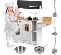 Cuisine enfant en bois - RICOKIDS - RC-836 - Blanc - 3 ans et plus - Mixte - Éléments interactifs - Accessoires inclus