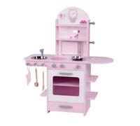 Cuisine Enfant en Bois ROBA - Rose - Accessoires Variés - Age minimum 3 ans