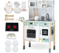 Cuisine enfant Mamabrum Montessori Interactive 85x 31x 97.5 cm- Hauteur réglable- Accessoires- Plaque sonore & Lumineuse