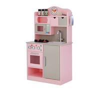 Cuisine Enfant Florence Dinette En Bois Avec Accessoires Fille Garçon Rose Teamson Kids Td-11708p