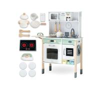 Mamabrum Cuisine bois Montessori interactive – Plaque sonore & lumineuse, hauteur réglable dès 3 ans