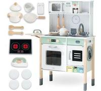 Mamabrum Cuisine bois Montessori interactive – Plaque sonore & lumineuse, hauteur réglable dès 3 ans