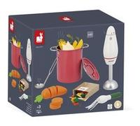 JANOD - Set De Soupe pour Enfant - 43 Accessoires en Bois FSC, Carton et Feutrine - Jouet D'Imitation - Dès 3 Ans, J06634