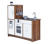 Cuisine Enfant Jeu En Bois Garçon Fille Mixte Avec 10 Accessoires Blanche Palm Springs Teamson Kids Td-13404b