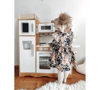 Mamabrum Cuisine enfant en bois Grande taille – éclairage LED, frigo, four, ustensiles
