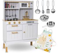 Cuisine enfant Mamabrum 70x30x99,5 cm dinette interactive- Jouet d'imitation avec accessoires