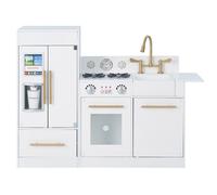 Cuisine enfant moderne, 4Pcs accessoires, Teamson Kids, blanc/dore, 106 X 30 X 81