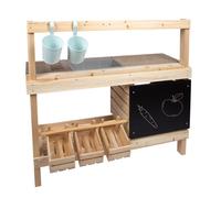 Cuisine enfant - SMALL FOOT - Cuisine de boue et boutique marchande - Multifonction (eau) - Bois - Double-face