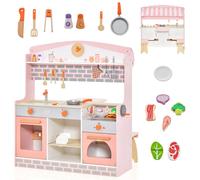 Cuisine Enfants 3-8 Ans 14 Accessoires 2 Face : Restaurant À Autre Côté Four À Rôtir Barbecue Auvent Réglable Helloshop26 20_0005115