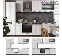 Cuisine équipée Bloc cuisine Fame-Line Style rustique anthracite blanc Vicco