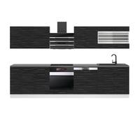 Cuisine Équipée Complète - BELINI - Lucy - 300 cm - Ébène Royal - Design Contemporain