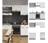 Cuisine équipée Fame-Line Style rustique 200 cm anthracite blanc Vicco