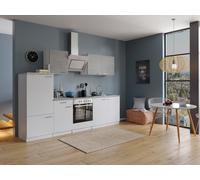 Cuisine équipée kitchenette Blanc Bêton Malia 270 CM