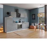 Cuisine équipée kitchenette Blanc Béton Malia 280 CM