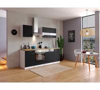 Cuisine équipée kitchenette Blanc Noir Malia 220 CM respekta