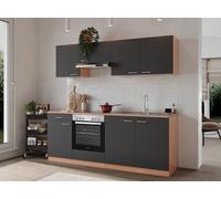 Cuisine Équipée Kitchenette Hêtre Gris Gerda 210 cm Respekta