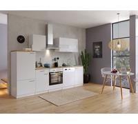Cuisine équipée kitchenette Respekta KB280WWG, 280 cm, Blanc, Murale, D-Form