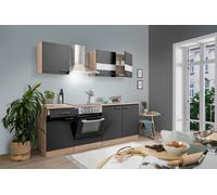 Cuisine Équipée Réspekta, Cuisine en L, Gris, 210 cm, Montage Murale