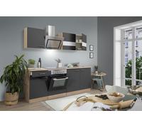 Cuisine Équipée Réspekta, Cuisine en L, Gris, 210 cm, Montage Murale