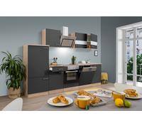Cuisine équipée Réspekta Küchenblock Einbauküche Eiche Noir Merle 280 cm