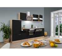 Cuisine équipée Réspekta Küchenblock Einbauküche Eiche Noir Merle 280 cm