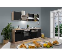 Cuisine Équipée Réspekta Merle 220 CM Noir Chêne