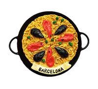 Cuisine Espagnole Paella-Fruits de Mer Riz de Barcelone Espagne 3D Aimant Réfrigérateur Voyage Souvenir Cadeau Maison et Cuisine Décoration Autocollant Magnétique Réfrigérateur Aimant Collection