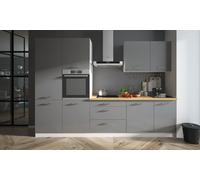 Cuisine ESSEN TREND 310Cm Blanc Front Graphite Acrylique Brillant