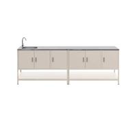 sweeek - Cuisine extérieure 2 modules en Acier Inoxydable Beige