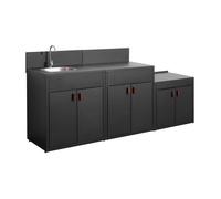 Cuisine extérieure 3 modules acier inoxydable