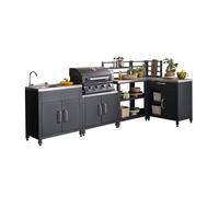 Cuisine extérieure 5 modules en acier inoxydable avec barbecue gaz 4 brûleurs