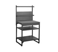 Cuisine extérieure acier 2 étagères 2 plateaux et support mural L80cm KEA