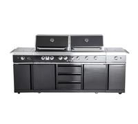 Cuisine Extérieure ALL'GRILL EXTREM BLACK-Line Steakzone® 6-Brûleurs