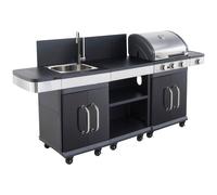 Cuisine Extérieure Au Gaz 3 Brûleurs Évier Desserte Avec Housse