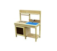 Kangui – Cuisine extérieure en bois FSC – Bac à eau, robinet, évier – Pour enfant, marron