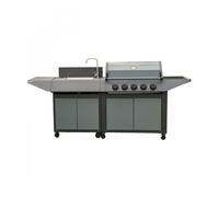 Cuisine extérieure - Cook'in Garden - BURN 80 PREMIUM - barbecue gaz 5 brûleurs et évier