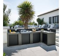 Cuisine extérieure d'angle ENO Modulo Gris Cargo avec évier