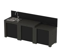 Cuisine extérieure ENO Modulo Classic 3 modules évier rectangulaire - Gris Cargo