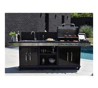 Cuisine extérieure à gaz - Cook'in Garden - FIDGI 4 - 4 brûleurs 14 5 kW plancha desserte et évier
